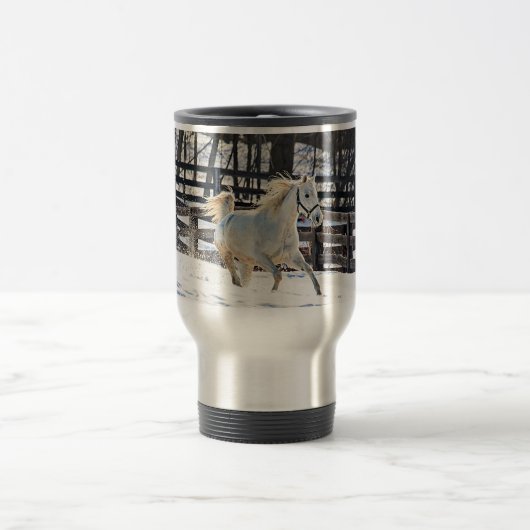 Galloping White Horse Reisebecher (Mittel)