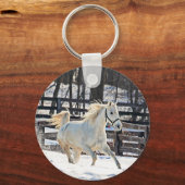 Galloping White Horse Schlüsselanhänger (Vorderseite)