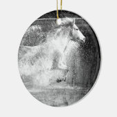 Galloping White Water Horse Keramik Ornament (Links)