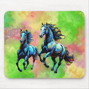 Gallopping Horses in the Morning Mist Mousepad