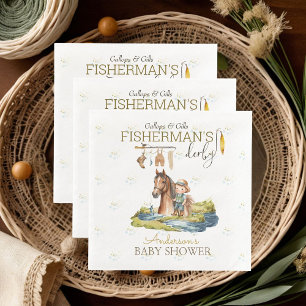 Gallops and Gills Fisherman's Derby Baby Shower Serviette