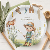 Gallops & Gills Derby Baby Dusche Rustikale Fische Pappteller