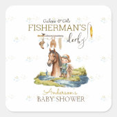 Gallops und Gills Fisherman Derby Baby Shower Quadratischer Aufkleber (Vorderseite)