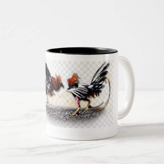 Gallos de Pelea en tu Taza de Café Zweifarbige Tasse (VorderseiteRechts)