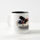 Gallos de Pelea en tu Taza de Café Zweifarbige Tasse (Vorderseite Links)