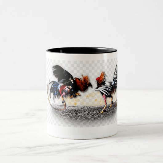 Gallos de Pelea en tu Taza de Café Zweifarbige Tasse (Mittel)