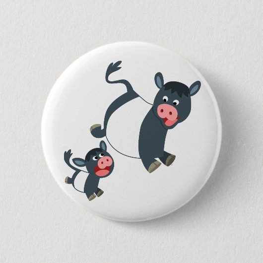 Galloway Cow & Calf Button Abzeichen spielen (Vorderseite)