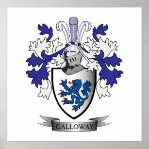 Galloway Family Crest Coat of Arms Poster