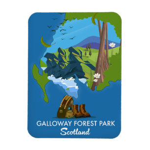 Galloway Forest Park Schottland Landkarte Magnet