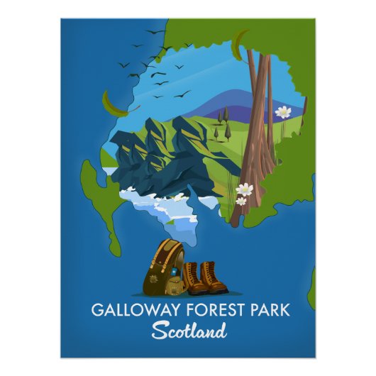 Galloway Forest Park Schottland Landkarte Poster (Vorderseite)