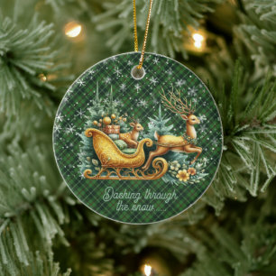 Galloway Hunting M schottisches Tartan Weihnachten Keramik Ornament