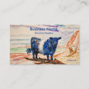 Galloway Kuh Beach Malerei Visitenkarte