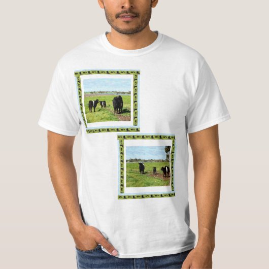 Galloway-Kuh-Familie T-Shirt (Vorderseite)