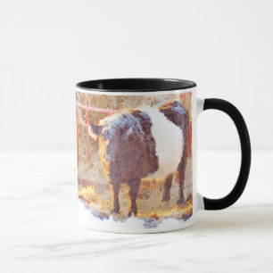 Galloway-Kuh, gefroren, in Schneeflocken Tasse