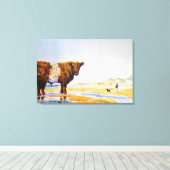 Galloway Kuh Painting Surreal Beach Scene Leinwanddruck (Insitu (Holzboden))