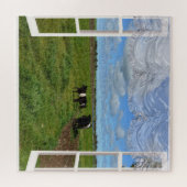 Galloway Kühe durch ein Fenster, Jigsaw Puzzle (Horizontal)