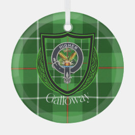 Galloway schottischer Clan Tartan & Wappen Ornament Aus Glas