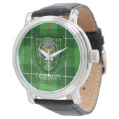 Galloway Scottish Clan Tartan & Crest Armbanduhr (Schrägansicht)