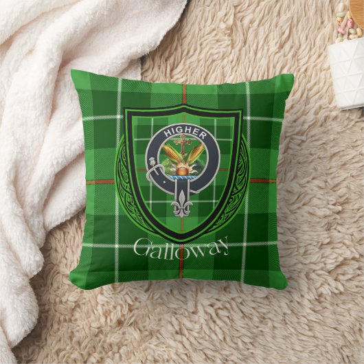 Galloway Scottish Clan Tartan & Crest Kissen (Decke)