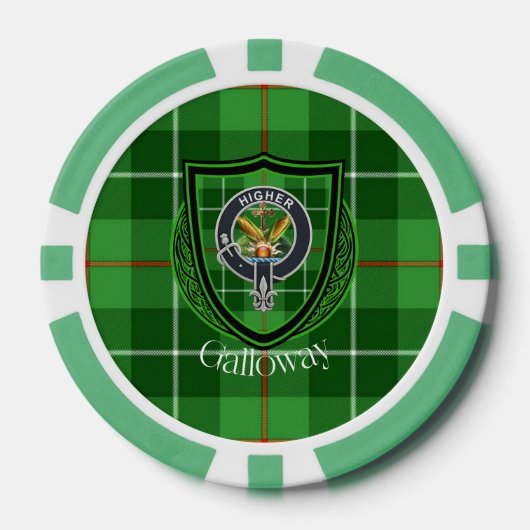 Galloway Scottish Clan Tartan & Crest Pokerchips (Vorderseite)