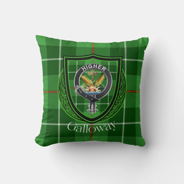 Galloway Scottish Clan Tartan & Wappen Kissen (Vorderseite)