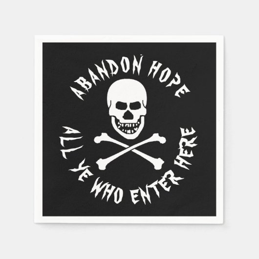 Gallows Spaß Dante's Inferno Skull Crossbones Serviette (Vorderseite)