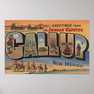 Gallup, New Mexico - Großbuchstaben Poster