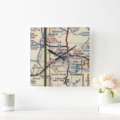 Gallup New Mexico Vintag Map Quadratische Wanduhr (Zuhause)