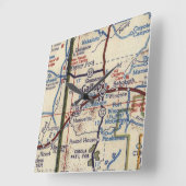 Gallup New Mexico Vintag Map Quadratische Wanduhr (Winkel)