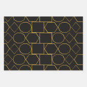Galmourous Golden Geometric Muster Geschenkpapier Set (Vorderseite)