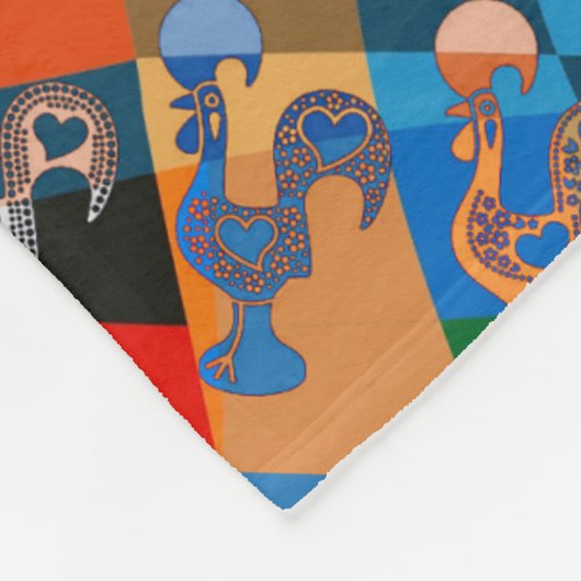 Galo de Barcelos, Portugal Fleecedecke (Ecke)