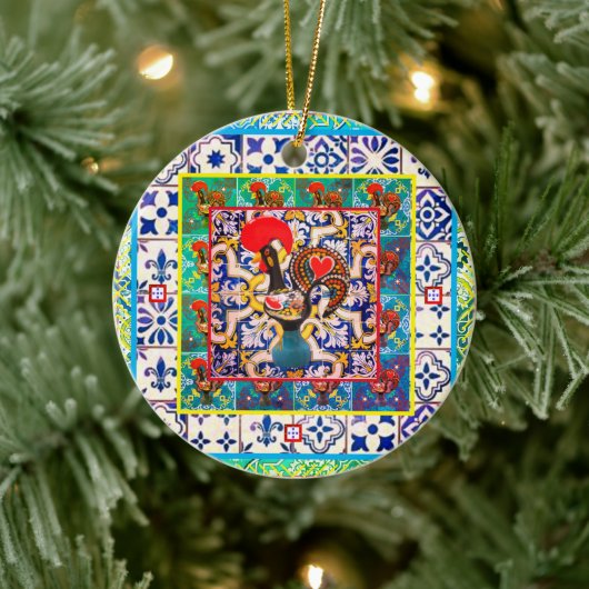 Galo de Barcelos, Portugal Keramik Ornament (Baum)