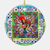 Galo de Barcelos, Portugal Keramik Ornament (Hinten)