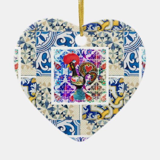 Galo de Barcelos, Portugal Keramik Ornament (Vorne)