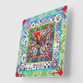 Galo de Barcelos, Portugal Quadratische Wanduhr (Winkel)