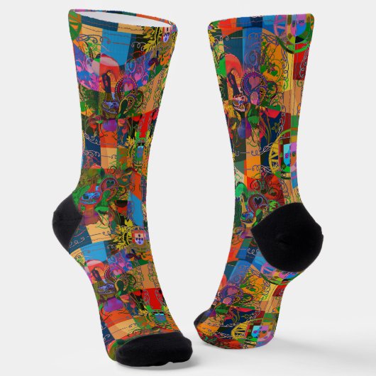 Galo de Barcelos, Portugal Socken (Gewinkelt)