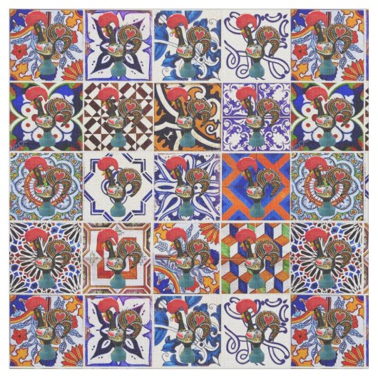 Galo de Barcelos, Portugal Stoff (Nahaufnahme)