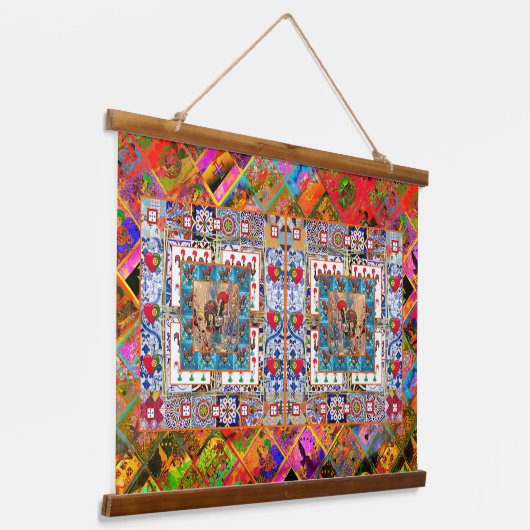 Galo de Barcelos, Portugal Wandteppich Mit Holzrahmen (Gewinkelt)