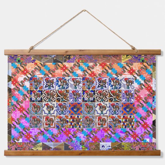 Galo de Barcelos, Portugal Wandteppich Mit Holzrahmen (Vorne)