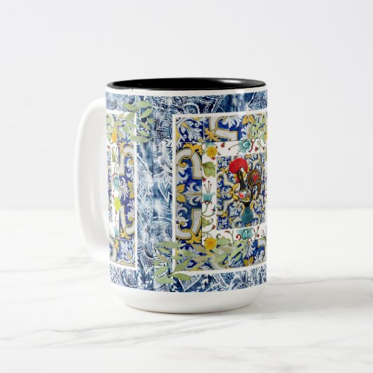 Galo de Barcelos, Portugal Zweifarbige Tasse (Vorderseite Links)
