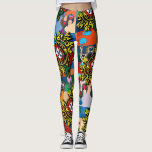 Galo de Barcelos, portugiesische Entwürfe Leggings