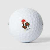 Galo de Barcelos portugiesisches Rooster Golfball (Vorderseite)