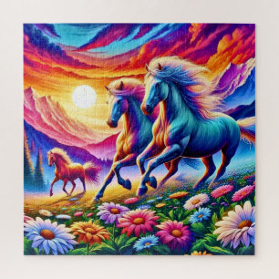 Galopp in einer fantastischen Landschaft Puzzle