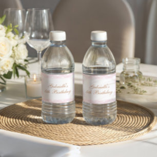 Galoppieren Mädchen Rosa Pferd Geburtstag Wasserflaschenetikett