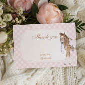 Galoppieren Sie über Mädchen Rosa Pferd Geburtstag Dankeskarte