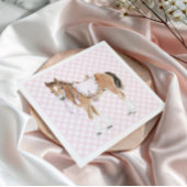 Galoppieren Sie über Mädchen Rosa Pferd Geburtstag Serviette