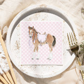 Galoppieren Sie über Mädchen Rosa Pferd Geburtstag Serviette