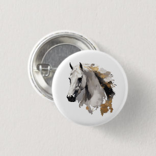 Galoppierende Grace White Horse Kunst Button