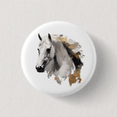 Galoppierende Grace White Horse Kunst Button (Vorderseite)