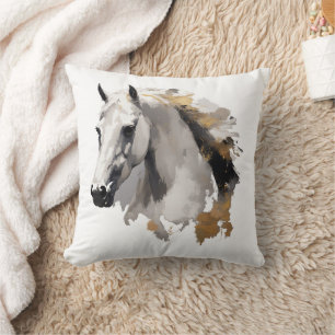 Galoppierende Grace White Horse Kunst Kissen